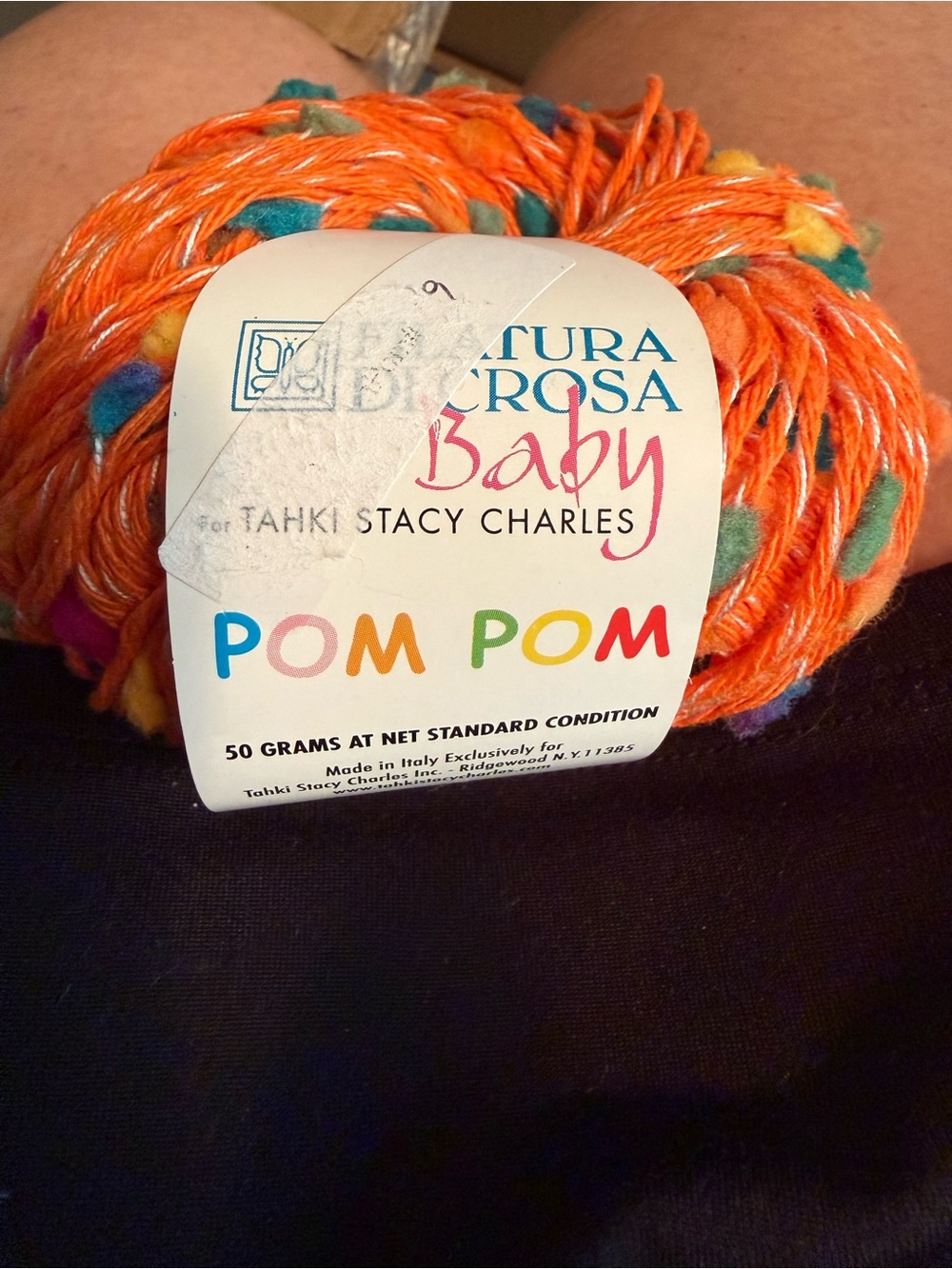 Yarn, filatura Di Cross Baby Pom Pom Yarn - Orange Multicolor